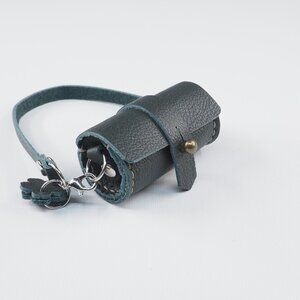 Handmade Mini Leather Cylinder Barrel bag charm Tiny BJD Blythe size 06-03